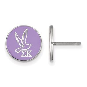 Sterling Silver Sigma Kappa Purple Enamel Dove Post Earrings
